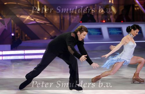 Baarn 26 januari 2007
Winston Gerrschtanowitz bij sterren dansen op het ijs van RTL. Zijn vader en Renate Verbaan zitten op de tribune.