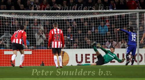 Eindhoven, 25 Februari 2010
1/8 Finale Uefa Europa League PSV-HSV, eindstand 3-2
PSV uitgeschakeld op basis van uit gescoorde doelpunten
Andreas Isaksson wordt gepasseerd voor 2-2
Foto Junior Smulders