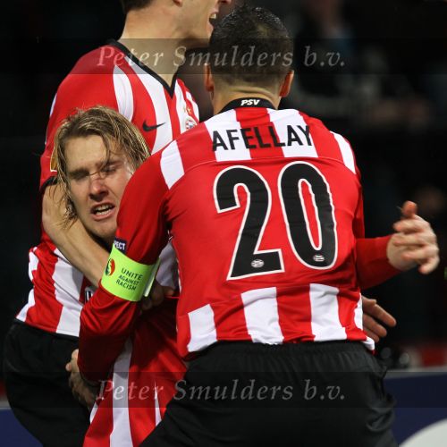 Eindhoven, 25 Februari 2010
1/8 Finale Uefa Europa League PSV-HSV, eindstand 3-2
PSV uitgeschakeld op basis van uit gescoorde doelpunten
Ola Toivonen heeft na 2 minuten PSV op 1-0 gebracht
Foto Junior Smulders