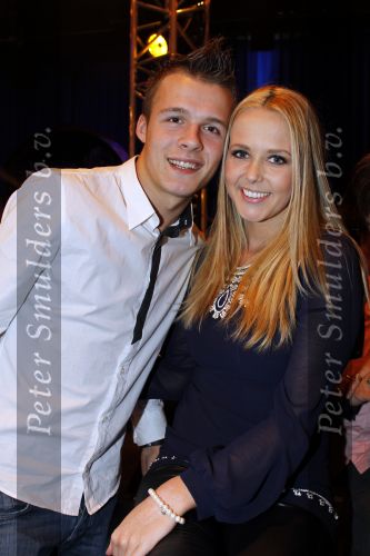 Hilversum 30 januari 2011
Nationale songfestival met de 3J\'s in studio 21. Monique Smit met vriend
Peter Smulders bv
