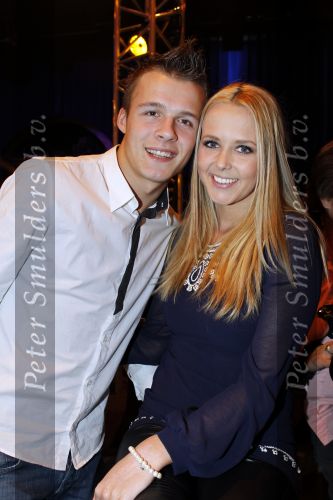 Hilversum 30 januari 2011
Nationale songfestival met de 3J\'s in studio 21. Monique Smit met vriend
Peter Smulders bv
