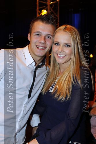 Hilversum 30 januari 2011
Nationale songfestival met de 3J\'s in studio 21. Monique Smit met vriend
Peter Smulders bv