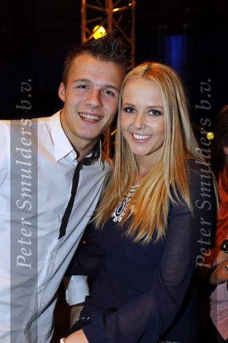 Hilversum 30 januari 2011
Nationale songfestival met de 3J\'s in studio 21. Monique Smit met vriend
Peter Smulders bv