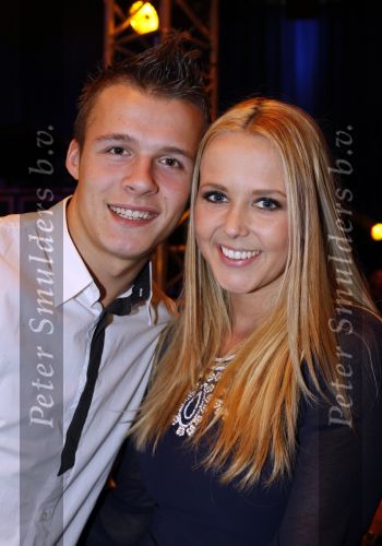 Hilversum 30 januari 2011
Nationale songfestival met de 3J\'s in studio 21. Monique Smit met vriend
Peter Smulders bv