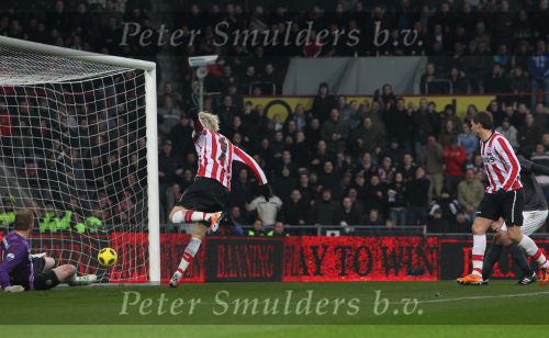 Eindhoven, 20 Maqrt 2011
kompetitiewedstrijd PSV-NAC, eindstand 4-1
Seizoen 2010/2011
Ola Toivonen scoort 3-1
Foto Junior Smulders