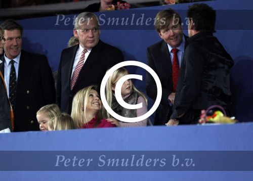 Amsterdam 21 januari 2012
Prinses Maxima prins Willem Alexander en Amalia Alexia en Ariane op bezoek bij jumping Amsterdam. Gerard Joling met Maxima en de prinsesjes
Peter Smulders bv
