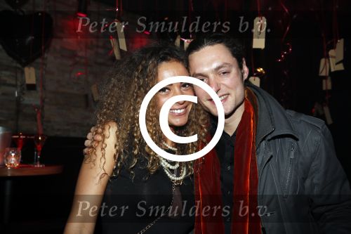 Amsterdam 14 februari 2013
Valentijns feestje Fajah Lourens in v Dijk in Amsterdam. Fajah met haar broer
Peter Smulders bv