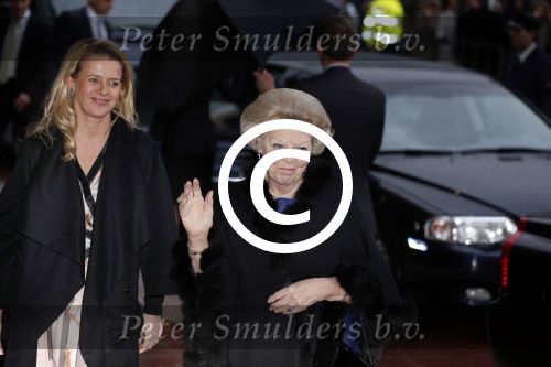 Utrecht 1 februari 2013
Koningin Beatrix viert haar 75e verjaardag in het beatrix theater in Utrecht. Koningin met prinses Mabel
Peter Smulders bv