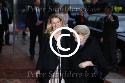 Utrecht 1 februari 2013
Koningin Beatrix viert haar 75e verjaardag in het beatrix theater in Utrecht. Koningin met prinses Mabel
Peter Smulders bv