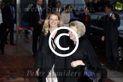Utrecht 1 februari 2013
Koningin Beatrix viert haar 75e verjaardag in het beatrix theater in Utrecht. Koningin met prinses Mabel
Peter Smulders bv
