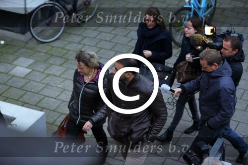 Amsterdam 22 januari 2014
Rechtzaak Badr Hari bij rechtbank in Amsterdam. Veel pers wacht Badr en zijn advocaat Bernadette Ficq