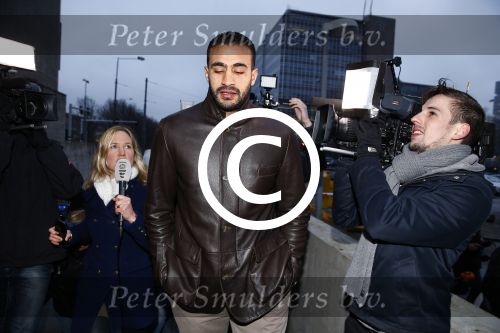 Amsterdam 22 januari 2014
Rechtzaak Badr Hari bij rechtbank in Amsterdam. Veel pers wacht Badr en zijn advocaat Bernadette Ficq