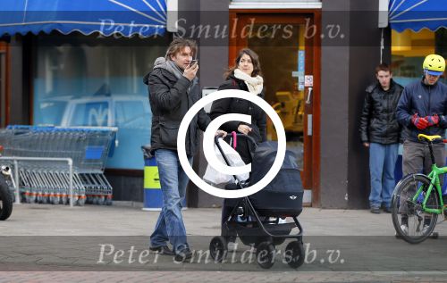 Amsterdam  11 januari 2014
Victor Reinier met vriendin en baby in kinderwagen.