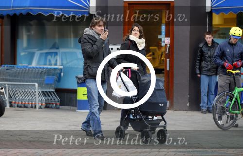 Amsterdam  11 januari 2014
Victor Reinier met vriendin en baby in kinderwagen.