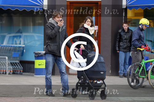 Amsterdam  11 januari 2014
Victor Reinier met vriendin en baby in kinderwagen.
