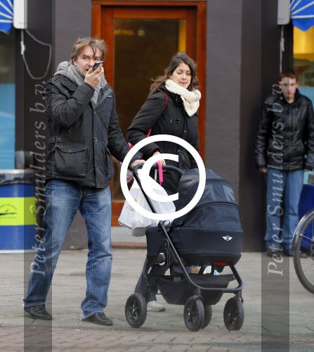 Amsterdam  11 januari 2014
Victor Reinier met vriendin en baby in kinderwagen.