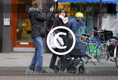 Amsterdam  11 januari 2014
Victor Reinier met vriendin en baby in kinderwagen.