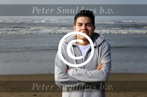 Bloemendaal 8 februari 2015
Jordy Maas op het strand bij Bloemendaal