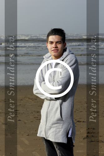 Bloemendaal 8 februari 2015
Jordy Maas op het strand bij Bloemendaal