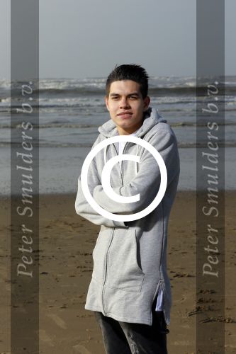 Bloemendaal 8 februari 2015
Jordy Maas op het strand bij Bloemendaal