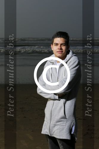 Bloemendaal 8 februari 2015
Jordy Maas op het strand bij Bloemendaal