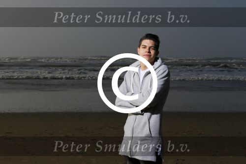 Bloemendaal 8 februari 2015
Jordy Maas op het strand bij Bloemendaal
