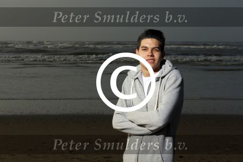 Bloemendaal 8 februari 2015
Jordy Maas op het strand bij Bloemendaal