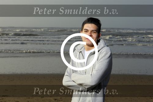 Bloemendaal 8 februari 2015
Jordy Maas op het strand bij Bloemendaal