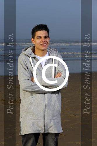 Bloemendaal 8 februari 2015
Jordy Maas op het strand bij Bloemendaal