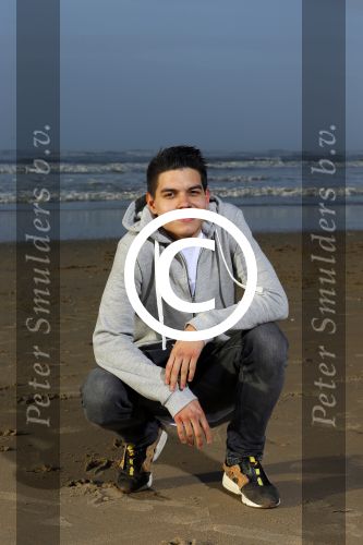 Bloemendaal 8 februari 2015
Jordy Maas op het strand bij Bloemendaal