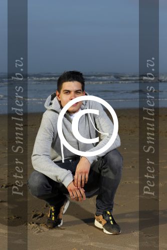 Bloemendaal 8 februari 2015
Jordy Maas op het strand bij Bloemendaal