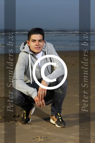 Bloemendaal 8 februari 2015
Jordy Maas op het strand bij Bloemendaal