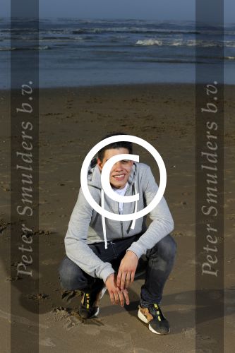 Bloemendaal 8 februari 2015
Jordy Maas op het strand bij Bloemendaal
