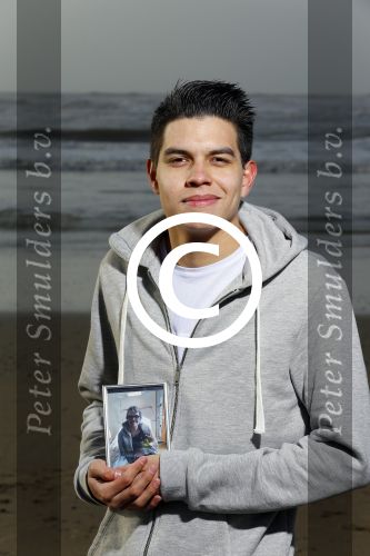 Bloemendaal 8 februari 2015
Jordy Maas op het strand bij Bloemendaal