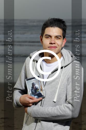 Bloemendaal 8 februari 2015
Jordy Maas op het strand bij Bloemendaal