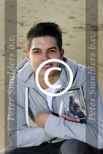 Bloemendaal 8 februari 2015
Jordy Maas op het strand bij Bloemendaal