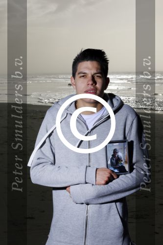 Bloemendaal 8 februari 2015
Jordy Maas op het strand bij Bloemendaal