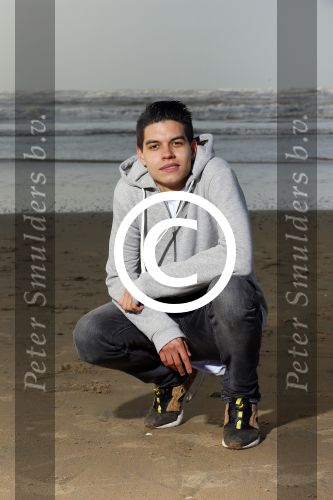 Bloemendaal 8 februari 2015
Jordy Maas op het strand bij Bloemendaal