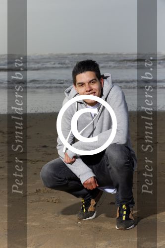 Bloemendaal 8 februari 2015
Jordy Maas op het strand bij Bloemendaal