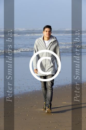 Bloemendaal 8 februari 2015
Jordy Maas op het strand bij Bloemendaal