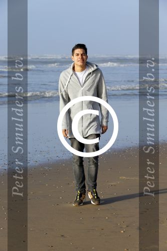 Bloemendaal 8 februari 2015
Jordy Maas op het strand bij Bloemendaal