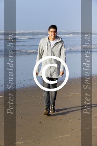 Bloemendaal 8 februari 2015
Jordy Maas op het strand bij Bloemendaal