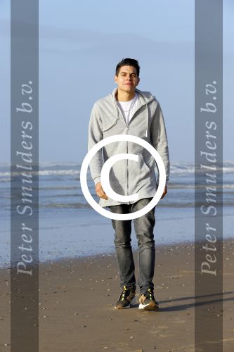 Bloemendaal 8 februari 2015
Jordy Maas op het strand bij Bloemendaal