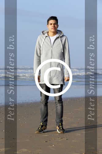 Bloemendaal 8 februari 2015
Jordy Maas op het strand bij Bloemendaal