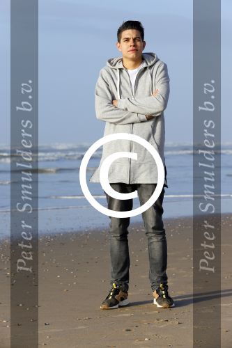 Bloemendaal 8 februari 2015
Jordy Maas op het strand bij Bloemendaal