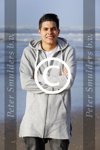 Bloemendaal 8 februari 2015
Jordy Maas op het strand bij Bloemendaal