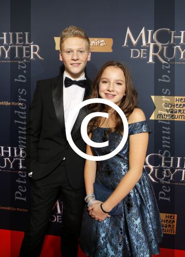 Amsterdam 26 januari 2015
Premiere Michiel de Ruyter film in het scheepvaartmuseum 
Luca Borsato en Jada Borsato