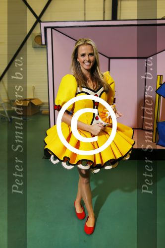 Purmerend 7 februari 2015
Monique Smit zwanger aan het repeteren voor haar nieuwe kindershow.