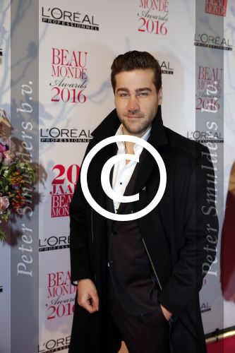 Amsterdam 18 januari 2016
Uitreiking Beau monde awards in het Amstel Hotel.
Dave Mantel met zijn vriendin