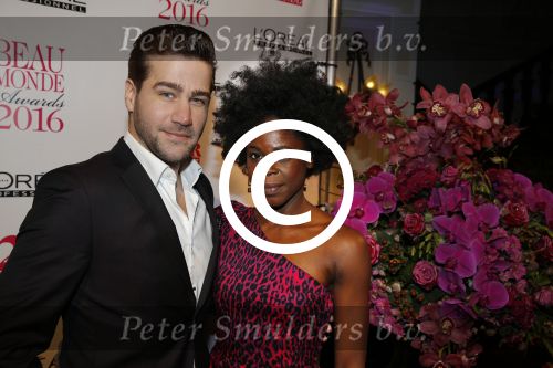 Amsterdam 18 januari 2016
Uitreiking Beau monde awards in het Amstel Hotel.
Dave Mantel met zijn vriendin